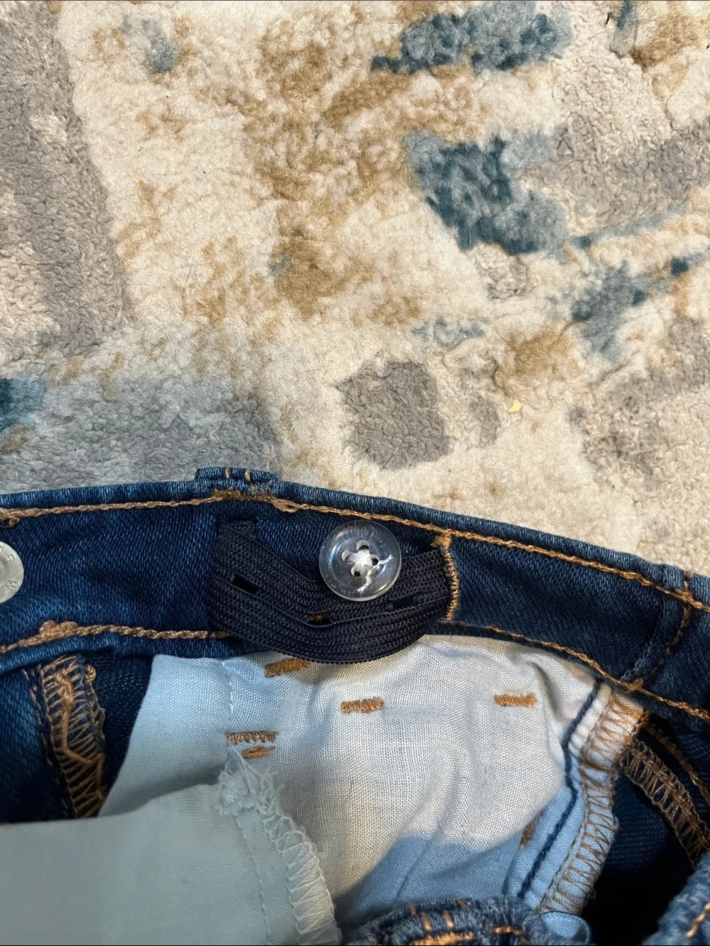 Old Navy Toddler Jeans Dark Blue Wash Rockstar Jeggings Adjustable Waist Sz18/24